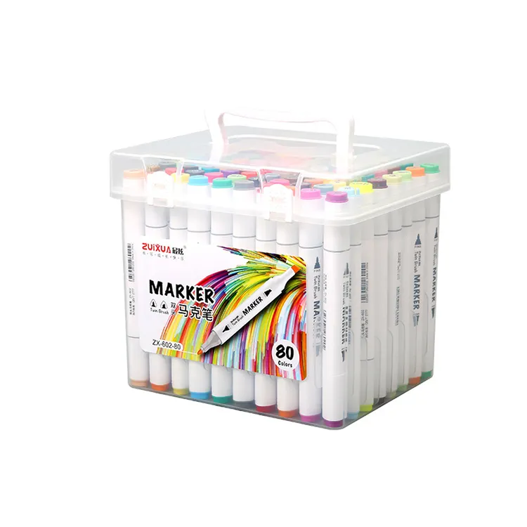 60 Colors Double頭Rich Color Waterproof Pastel Markers Fine Colour Marker