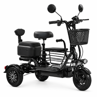 Tricycle électrique pliable portable YR-FB Mini à 3 roues, batterie au lithium 400W, moteur à moyeu arrière, capacité de 200 kg pour personnes âgées et enfants