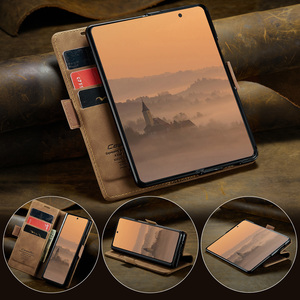 Étui portefeuille en cuir avec fentes pour cartes pour <span class=keywords><strong>Samsung</strong></span> <span class=keywords><strong>Galaxy</strong></span> <span class=keywords><strong>Z</strong></span> <span class=keywords><strong>Fold</strong></span> 7 6 5 <span class=keywords><strong>4</strong></span> Fold5 Fold6, <span class=keywords><strong>coque</strong></span> antichoc avec support rabattable - Product Image 3
