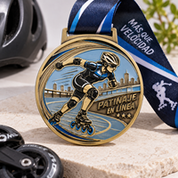 Médaille de sport personnalisée en émail pour patineur en ligne, médaille sportive pour course de patinage, médaille souvenir de course en métal avec logo personnalisé