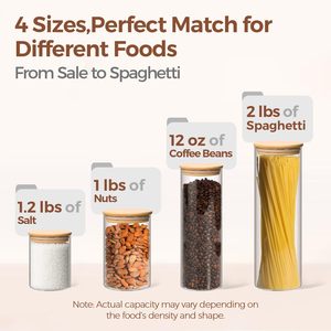 Factory Direct 550ml 19oz <b>Glass</b> Round <b>Food</b> Spice Nuts <b>Container</b> <b>Glass</b> <b>Storage</b> Jars With Airtight Bamboo Lids - Product Image 2