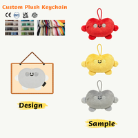 Porte-clés en peluche personnalisés mignons, breloques animaux en peluche, jouets en peluche en gros, porte-clés personnalisés, jouets en peluche
