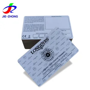 高品质印刷定制聚氯乙烯塑料商务手表认证保修卡