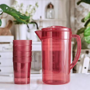 Bình Nước Làm Mát Bằng Nhựa 2.3L Bộ Bình Nước Bằng Nhựa Với 4 Ly - Product Image 1