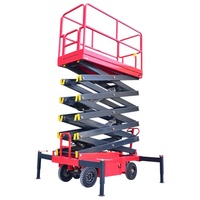 Plateforme élévatrice à ciseaux hydraulique portable réglable - Hauteur de levage 4-14 m, Capacité de charge 300-2000 kg, Électrique, pour travaux en hauteur