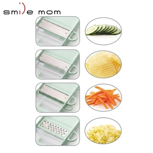 <span class=keywords><strong>Mandoline</strong></span> manuelle multifonction en plastique, coupe-légumes, coupe-pommes de terre, râpe, lames en acier inoxydable, légère, Smile Mom - Product Image 2