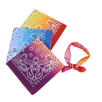 Vente en gros de foulards carrés de haute qualité à impression par transfert thermique, en polyester et coton doux pour la peau, motif floral cachemire, bandana carré