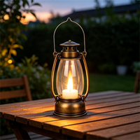 Mini Vintage Plastik-LED-Laterne Flackernde Flammenlose Kerze Batteriebetrieben Retro Rote Hängelaterne für Zuhause und Partys