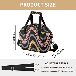 Bolsa Térmica para Entrega de Alimentos con Estampado de Olas Aloha y Flores de Puakenikeni, Bolsa de Almuerzo Aislante Pequeña Hawaiana de 3 Capas para Adultos - Product Image 6