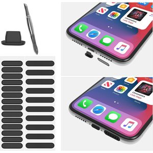 Kit de protection anti-poussière en silicone pour ports de téléphone Apple iPhone, connecteurs Type C et Lightning - Product Image 1