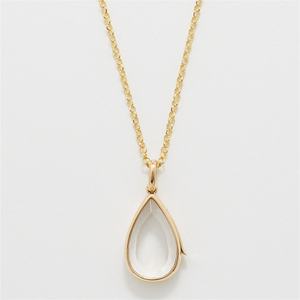 Collar con colgante de gota de agua pequeña y bonita, chapado en oro, cadena de eslabones, con diseño de corazón oceánico que se abre, para clavícula, a la moda, en varios colores. - Product Image 6