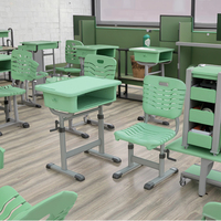 Ensemble chaise et bureau d'étudiant réglable en plastique, mobilier scolaire moderne avec 1 tiroir, pour la maison, le bureau, la chambre, le salon, usage commercial