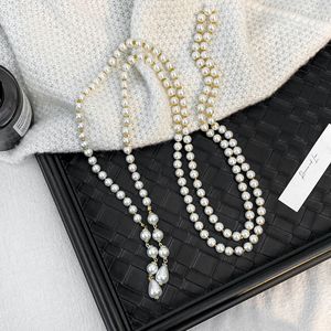 Pearl Necklace Multi Layered Long Chain Water Drop Pendant For Women Everyday Wear Silver Gold Color Options 953 - Product Image 4