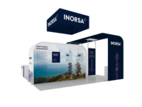 Stand de Exhibición Modular Portátil Estándar de 20x20 con Marco de Aluminio y Tela Tensada, con Diseño Personalizado