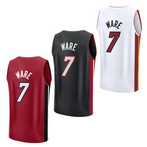 Camiseta de baloncesto para hombres jóvenes Miami #7 Kel'el Ware-Uniforme cosido bordado Edición de ciudad Ropa deportiva con logotipos - Product Image 1