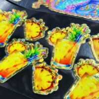 Autocollant de transfert personnalisé en argent effet verre craquelé holographique UV DTF pour gobelets, impression de logo sur métal, bois, verre