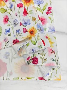 Robe florale pour femmes, coupe trapèze, manches bouffantes, tenue décontractée pour les vacances, mode - Product Image 6