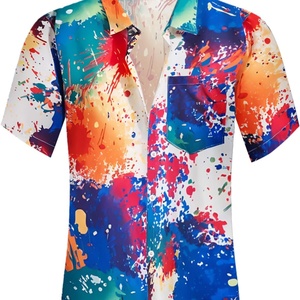 Business <b>Shirts</b> Men's Hawaiian <b>Shirt</b> Tops Vintage Short Sleeve Button Down Beach <b>Shirt</b> Male Tropical Floral Summer <b>Party</b> Holiday - Product Image 1