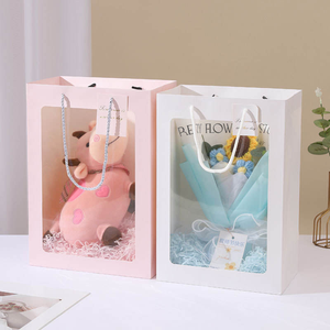 Bolsa de Cartón <span class=keywords><strong>para</strong></span> Flores con Ventana Transparente de PVC, Bolsa de Papel <span class=keywords><strong>para</strong></span> Ramos, Bolsas Personalizadas <span class=keywords><strong>para</strong></span> Negocios - Product Image 3