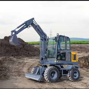 Miniexcavadora de Ruedas Diésel de Alta Eficiencia con Tracción en las Cuatro Ruedas, con Motor y Bomba de Doble Propósito para Ingeniería y Agricultura - Product Image 3