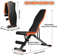 Chaise d'haltères pliable et réglable populaire pour l'exercice à domicile, l'entraînement de musculation, les sit-ups et les développés couchés