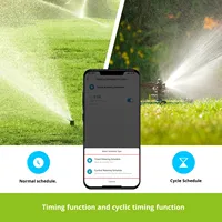 Para Tuya Smart Home Garden Válvula de agua de riego de 2 vías Aplicación Aspersor de control remoto Salida dual IPS Temporizador de barra de batería