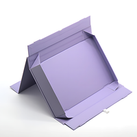 Boîte cadeau en carton rigide violet écologique et recyclable, emballage personnalisé, boîte pliante magnétique, boîte de rangement cosmétique