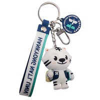 Porte-clés personnalisé en PVC motif pingouin de dessin animé Kawaii, joli breloque de sac, pendentif de sac à dos pour souvenirs d'aquarium