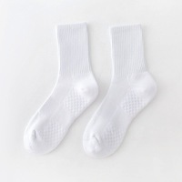 Chaussettes de sport mi-hautes OEM en maille éponge rembourrée, en coton blanc, longues, pour football et basketball, unisexe