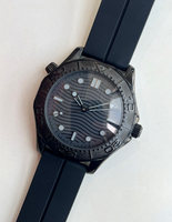 Nouvelle montre-bracelet mécanique automatique analogique pour homme en acier inoxydable de 42 mm, mouvement Miyota 8800, bracelet noir intégral ajouré de 22 mm, aiguilles