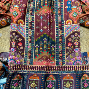 Exclusive Crepe Position Sequence Embroidery Fabric - Fancy Designer <b>Sequins</b> Work <b>Material</b> for Suits, Sarees & Ethnic Garments - Product Image 1