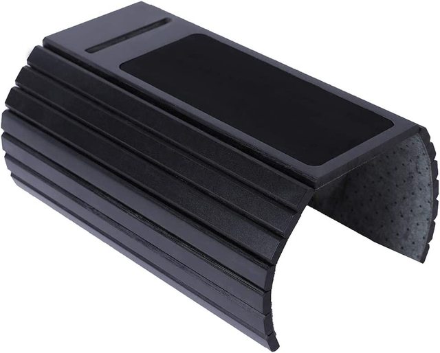 Handmade Bamboo Wood Black Armrest Table Tray Foldable Bamboo Sofa Arm Tray With Phone Holder