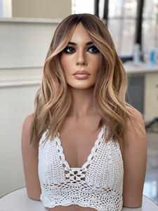 Großhandel Highlights Farbige Europäische Echthaar-Toupets Seidenbasis Wellig Body Wave Damen Blond Seidenbasis Toupet - Product Image 3