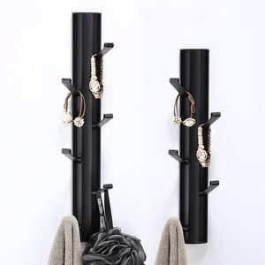 Porte-serviettes mural multifonctionnel pliable avec crochets, porte-clés, porte-manteau, rangement pour cuisine et salle de bain, en aluminium - Product Image 6