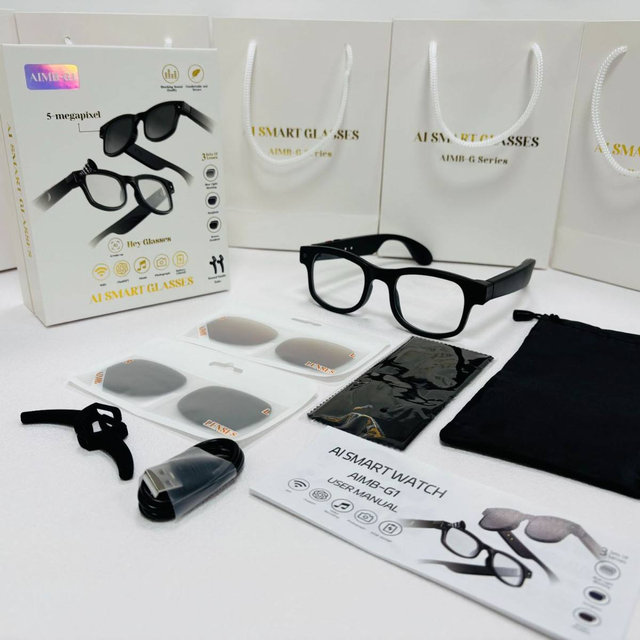 AIMB-G1 Smart Sunglasses for Men Women AI Intelligent Camera Eye Glasses for Outdoor Photo Shooting Bluetooth-Synchronized