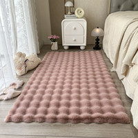 Tapis en fausse fourrure de lapin doux style crème nordique, tapis moelleux pour salon, canapé, chambre à coucher, chevet