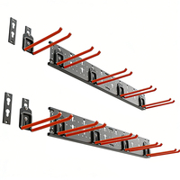 Organisateur d'outils de jardin mural, support de rangement pour chaises pliantes de garage, étagère à outils, support à outils en métal pour pelles, brosses, balais, crochets