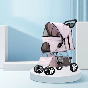 4輪ペットベビーカー犬用ベビーカー折りたたみ式ペットトロリー折りたたみ式便利カート - Product Image 2