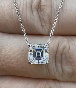 Sterling Silver Moissanite Seven Stone Necklace for Women Elegant Graduated Round Cut Sparkling Pendant Necklace Fine Jewelry - Product Image 5