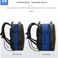 Sac de voyage léger pour homme rechargeable par USB avec sangle pour trolley, compatible avec ordinateur portable de 15,6 pouces, grande capacité, sac à dos professionnel pour ordinateur portable