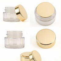 Pot en plastique PET transparent de luxe, grand format, pour crème pour les yeux et masque facial, avec couvercle à vis doré