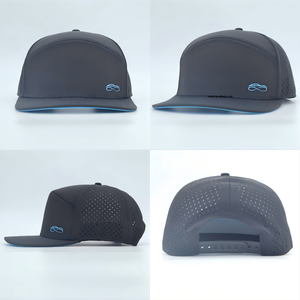 Casquettes de sport, de golf et de baseball OEM noires, imperméables, style Melin à 6 panneaux, avec logo personnalisé en caoutchouc PVC, pour le surf et la plage - Product Image 2