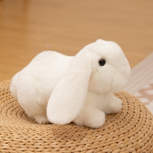 Peluche Personalizzato di Coniglio Bianco a Orecchie Cadenti Realizzato con la Tua Foto, Coniglio Realistico Sdraiato per Regalo di Pasqua - Product Image 4