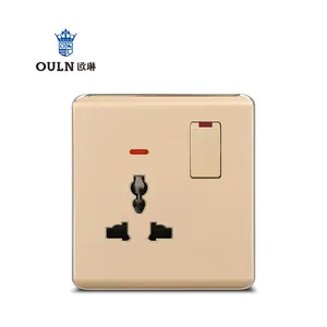 G60 BS/UK 1 gang 13A socket 3 pin MF touch wall switch with neon for house and hotel