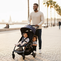 Hamac de poussette pour tout-petit, siège supplémentaire intelligent pour deuxième enfant, noir, coton/polyester, multifonctionnel, pliable, accessoire de siège auto
