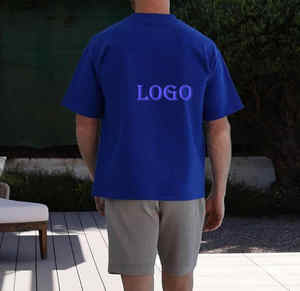 เสื้อยืดคอตตอนแขนสั้นสำหรับผู้ชายโอเวอร์ไซส์ทรงบ็อกซี่ฟิตแนวสตรีทสไตล์ฮิปฮอปผ้าไหมพิมพ์ลายสกรีน - Product Image 2