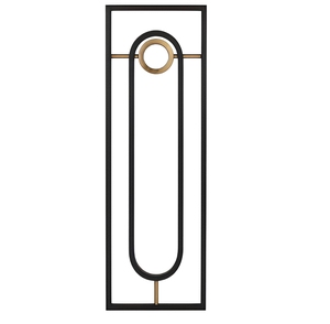 Panneau de balustrade de balcon mural moderne en fer géométrique noir et or pour extérieur, en laiton et en fer - Product Image 1