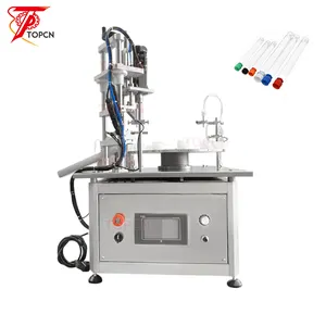 Rotary Automatic Essential Oil Eye Drops Liquid Glue Filler Glass Small Bottle Blood Tube Vial Reagent Filling Capping Machine