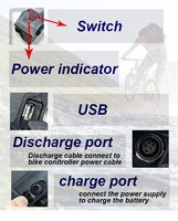 Batterie au lithium MJXN Dorado Plus 48V 10.4Ah-17.5Ah pour vélos électriques (Ebike) avec port USB, garantie de 12 mois, modèle MJ13-Dorado