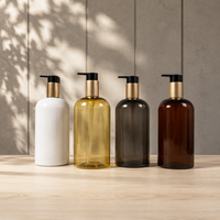 Bouteille de shampooing en plastique doré de marque YM avec pompe pulvérisatrice et impression sérigraphique ; personnalisation disponible, origine Hebei